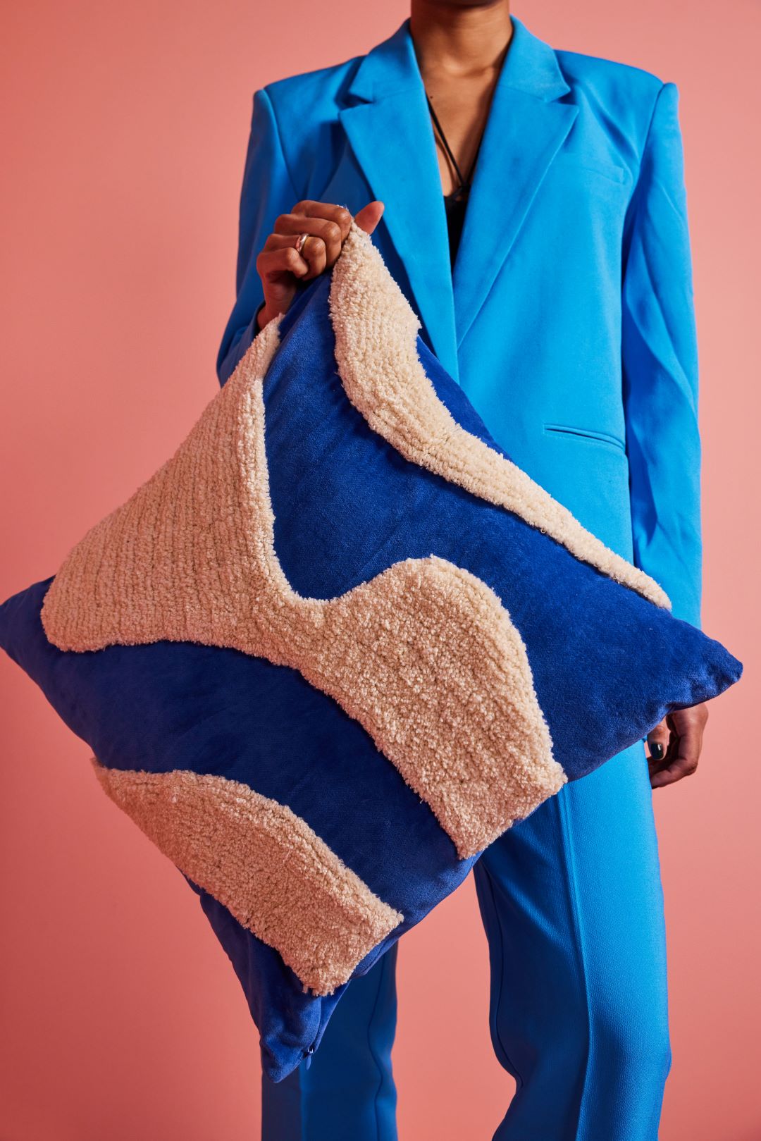 Pillow Fluffy (Blue/Beige)