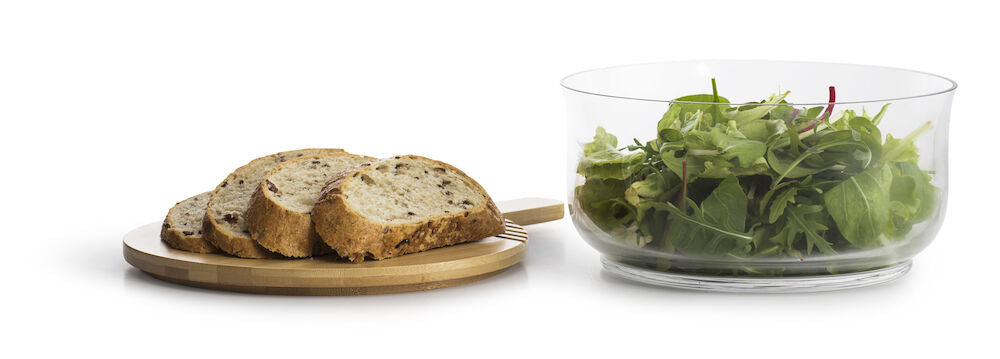 Nature salad bowl with bamboo lid/cutting board