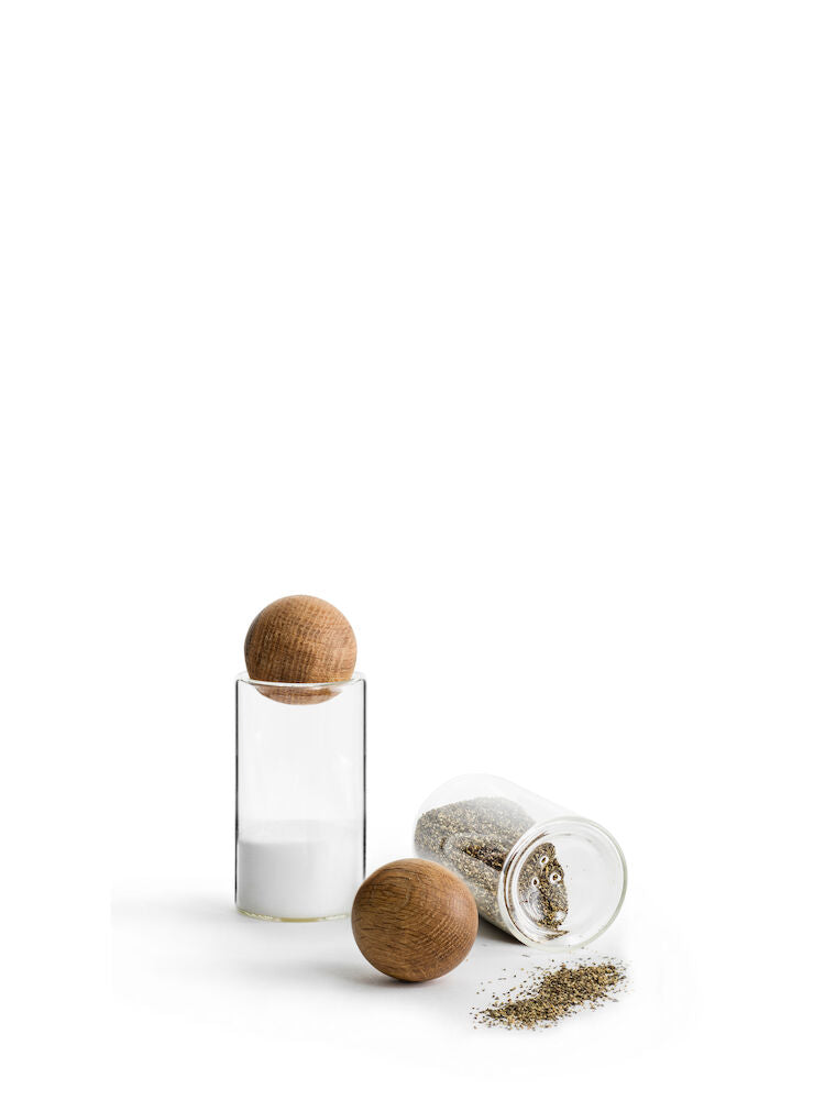 Nature salt- and pepper set with cork stoppers, 2-pcs