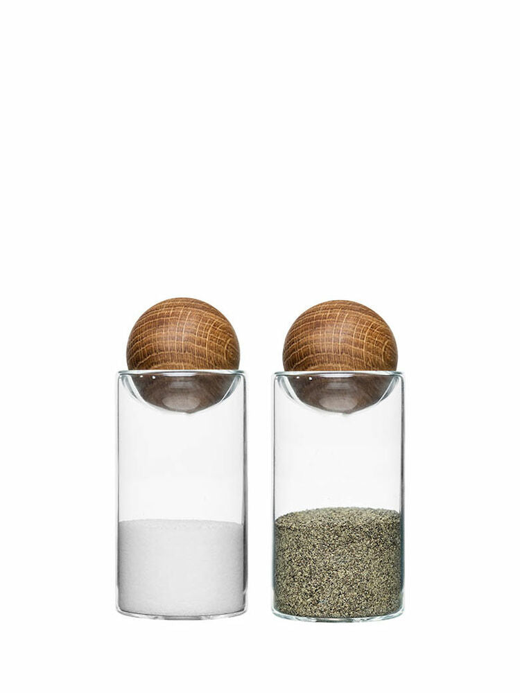 Nature salt- and pepper set with cork stoppers, 2-pcs