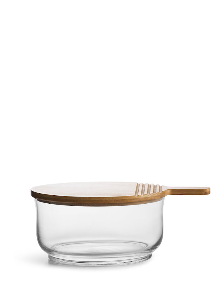 Nature salad bowl with bamboo lid/cutting board