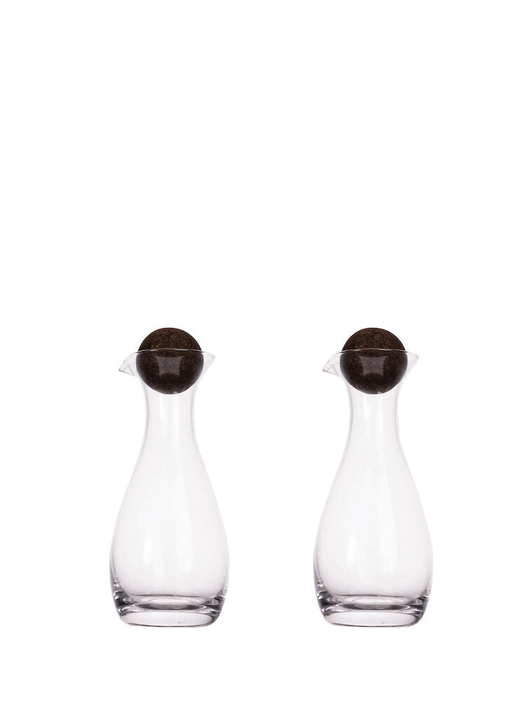 Nature oil/vinegar bottles with cork stoppers, 2-pcs