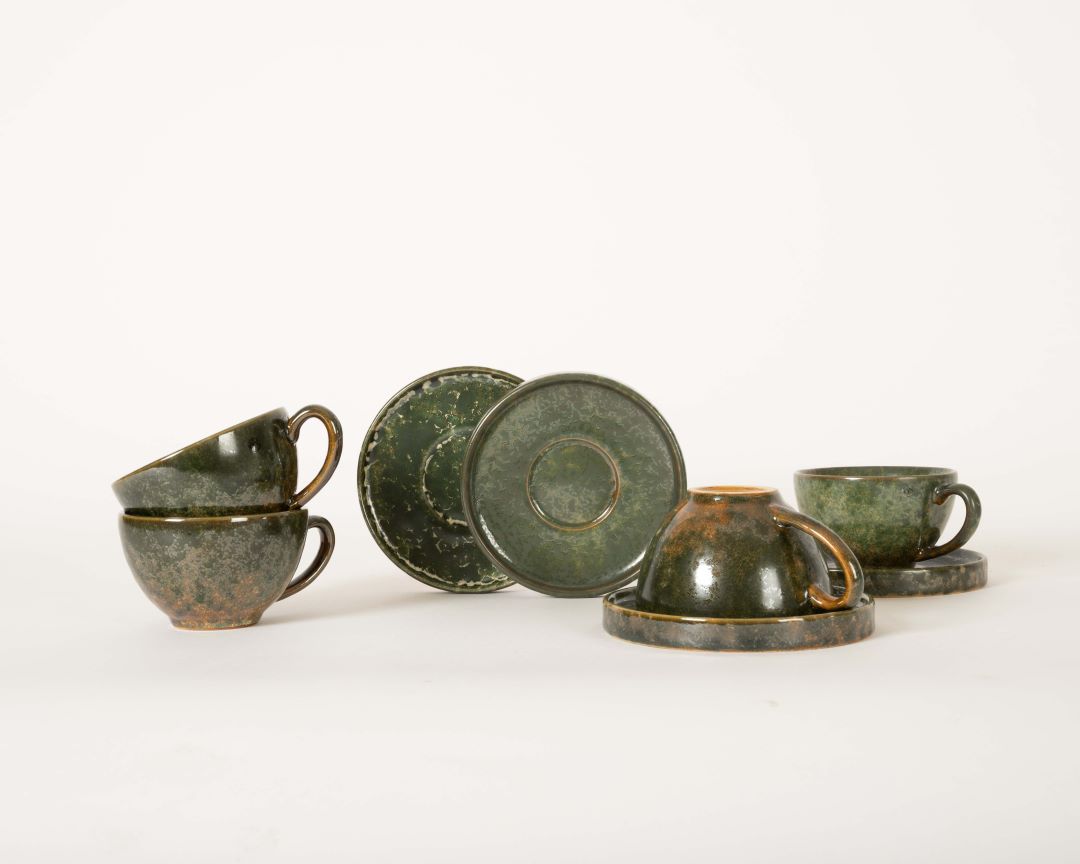 Mug and plate Jade (Green)