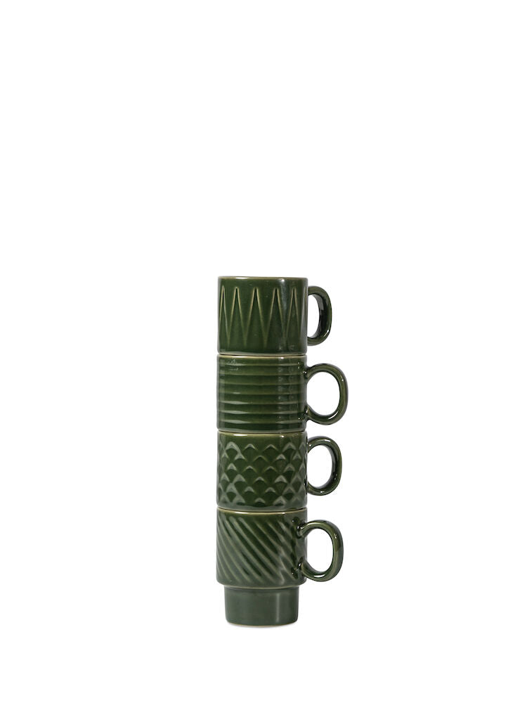 Coffee & More espresso mug, 4-pcs (Green)